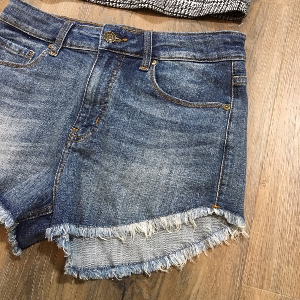 OASIS Distressed High Waisted Denim Jeans Shorts